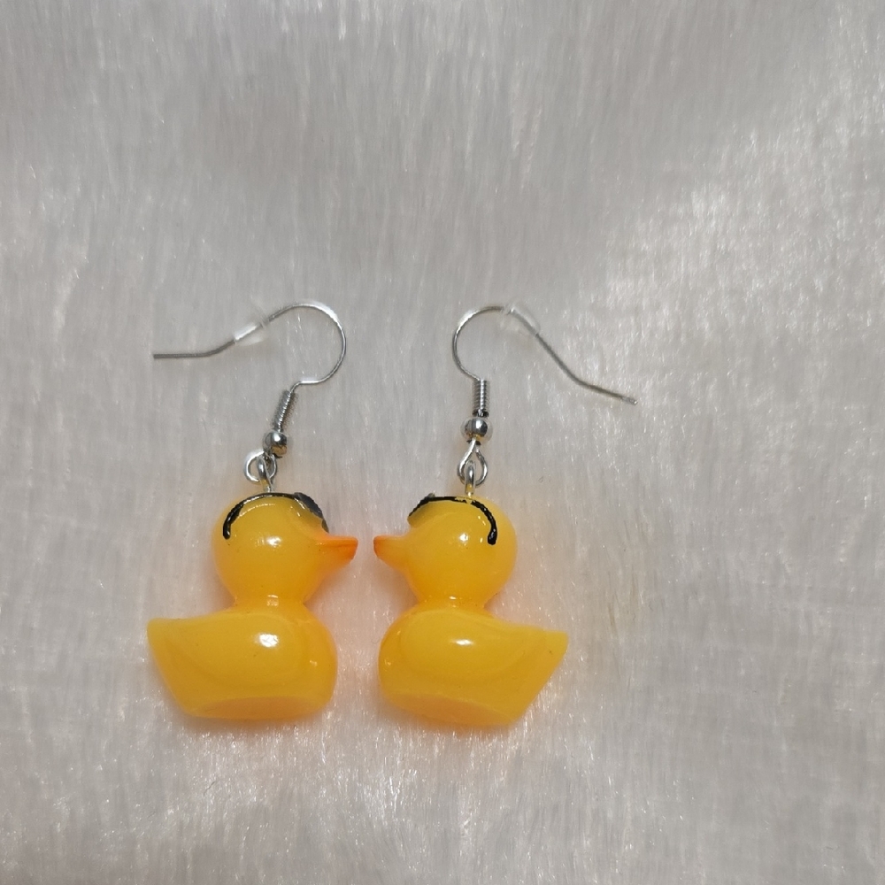 Playful Yellow Duck Earrings